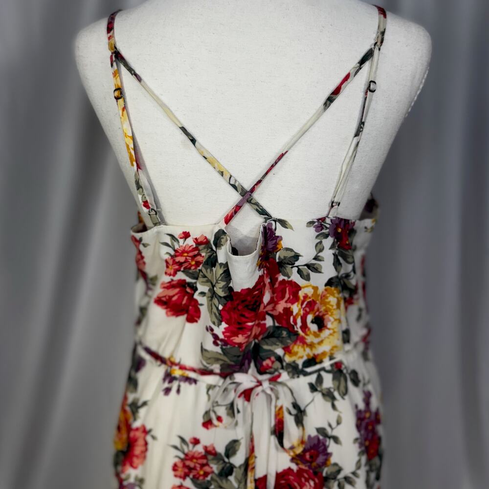 Abercrombie Floral Sundress Peony Boho Poetcore Bloomcore Pockets Medium Dress - Picture 4 of 16